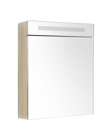 Sani DeLuxe Spiegelkast met LED verlichting incl. opbouw stopcontact schakelaar 60 Light Wood, rechterkant scharnier