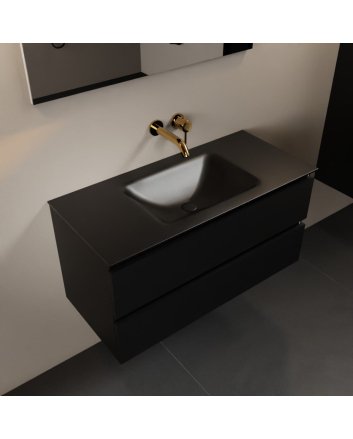 Mondiaz Aivy 100cm badmeubel Urban, wastafel Urban solid surface midden zonder kraangat