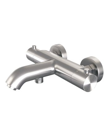 BRAUER Brushed Edition opbouw baddouche thermostaatkraan SET 04 met wandhouder en 3-standen handdouche en doucheslang RVS geborsteld PVD