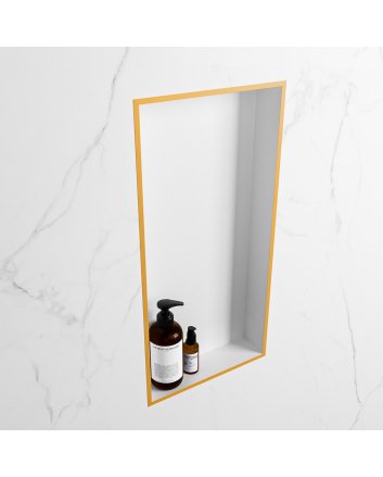 Mondiaz Easy Nis 59,5x29,5cm in solid surface kleur Ocher | Talc. 1 vak  geschikt voor in- of opbouw