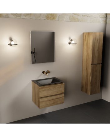 Mondiaz Aivy 60cm badmeubel Chai, wastafel Urban solid surface midden zonder kraangat