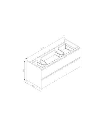 Sani DeLuxe Trendline basic onderkast met greeplijst aluminium 120 silver oak