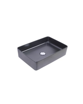 Wiesbaden Link waskom rechthoekig 35x50x12 cm keramiek mat zwart