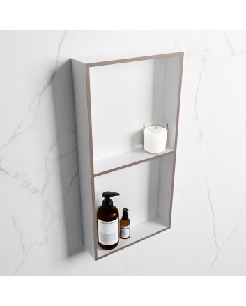 Mondiaz Easy Nis 59,5x29,5cm in solid surface kleur Smoke | Talc. 2 vakken geschikt voor in- of opbouw