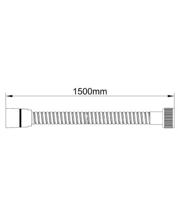 luxe metalen doucheslang 150cm conisch geborsteld koper