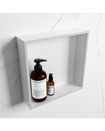 Mondiaz Easy Nis 29,5x29,5cm in solid surface kleur Clay | Talc. 1 vak  geschikt voor in- of opbouw