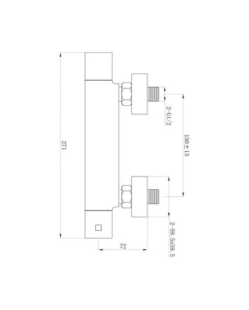 Sani DeLuxe Douchemengkraan opbouw thermostatisch vierkant Chroom