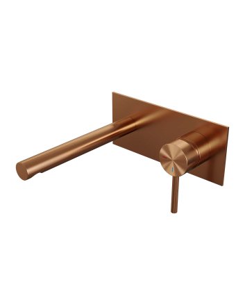 BRAUER Copper Edition inbouw wastafelmengkraan met rechte uitloop en afdekplaat model A1 koper geborsteld PVD