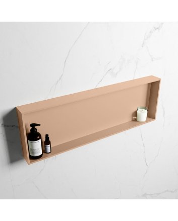Mondiaz Easy Nis 89,5x29,5cm in solid surface kleur Rosee | Rosee. 1 vak geschikt voor in- of opbouw