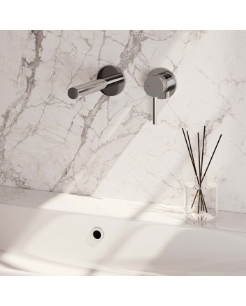 BRAUER Chrome Carving inbouw wastafelmengkraan met rechte uitloop en rozetten model A1 chroom