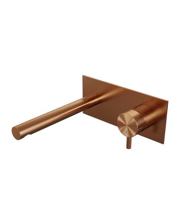 BRAUER Copper Edition inbouw wastafelmengkraan met rechte uitloop en afdekplaat model B1 koper geborsteld PVD