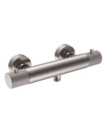 Wiesbaden Ribbd thermostatische douchemengkraan hartafstand 15 cm geborsteld staal