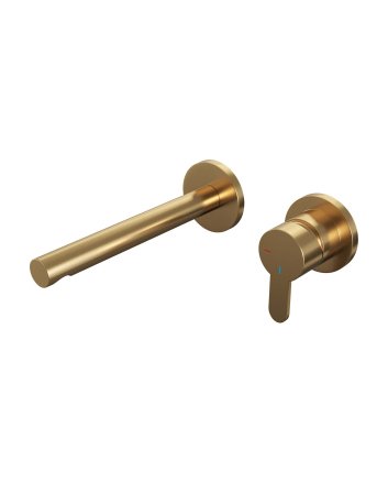 BRAUER Gold Edition inbouw wastafelmengkraan met rechte uitloop en rozetten model D1 goud geborsteld PVD