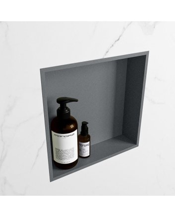 Mondiaz Easy Nis 29,5x29,5cm in solid surface kleur Plata | Plata. 1 vak  geschikt voor in- of opbouw