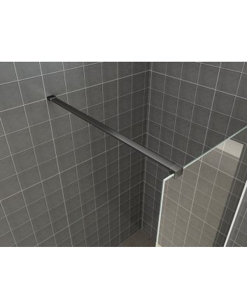Graffic inloopdouche 900 x 2000 x 10 mm nano safety glass folie helder glas/mat zwart