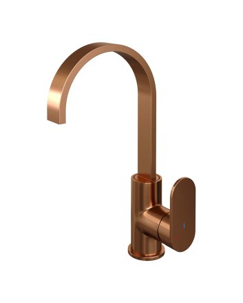 BRAUER Copper Edition hoge opbouw wastafelmengkraan met draaibare platte uitloop model C koper geborsteld PVD