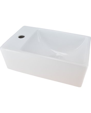 Rhea xxs fontein links 30,5 x 18 x 11 cm keramiek glans wit