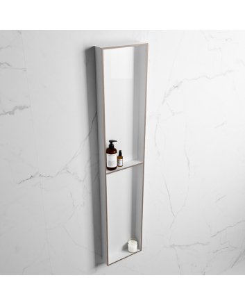 Mondiaz Easy Nis 89,5x29,5cm in solid surface kleur Smoke | Talc. 2 vakken geschikt voor in- of opbouw
