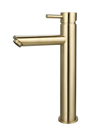 Sani DeLuxe Wastafelmengkraan opbouw hoog rond Goud Geborsteld