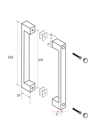 Wiesbaden type 5 deurgreep 22,5 cm mat zwart