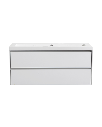 Sani DeLuxe Aktieset badmeubel PL greeploos 120 Hoogglans Wit zonder spiegel