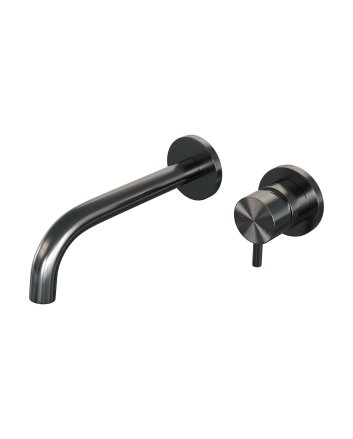BRAUER Gunmetal Edition inbouw wastafelmengkraan met gebogen uitloop en rozetten model B1 gunmetal geborsteld PVD