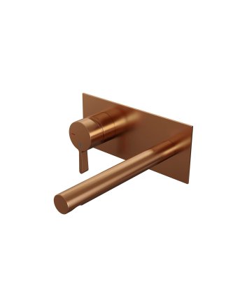 BRAUER Copper Edition inbouw wastafelmengkraan met rechte uitloop en afdekplaat model E2 koper geborsteld PVD