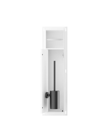 Rocko toiletrol- en borstelhouder inbouw betegelbaar mat wit