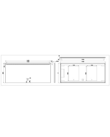 Ambi one spiegel rechthoek met LED, dimbaar en spiegelverwarming 140 x 60 cm
