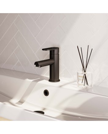 BRAUER Black Edition lage opbouw wastafelmengkraan model C mat zwart