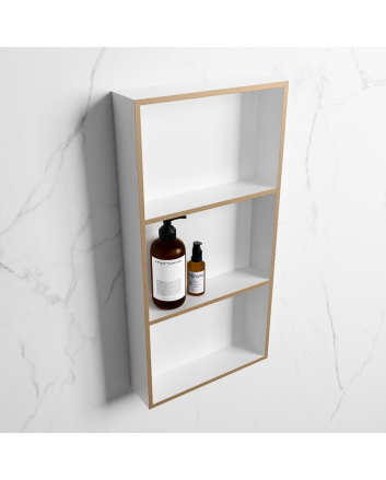 Mondiaz Easy Nis 59,5x29,5cm in solid surface kleur Oro | Talc. 3 vakken geschikt voor in- of opbouw