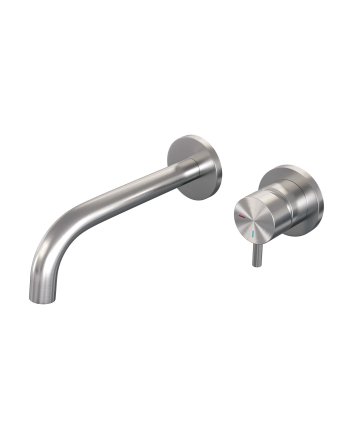 BRAUER Brushed Edition inbouw wastafelmengkraan met gebogen uitloop en rozetten model B1 RVS geborsteld PVD