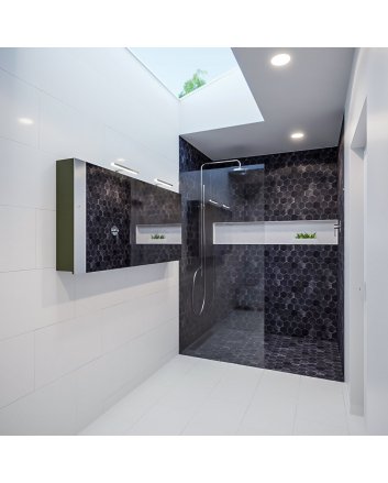 Mondiaz Cubb spiegelkast 150x70x16cm kleur army met 3 deuren