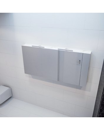 Mondiaz Cubb spiegelkast 150x70x16cm kleur carrara met 3 deuren