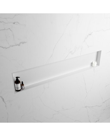 Mondiaz Easy Nis 149,5x29,5cm in solid surface kleur Talc | Talc. 1 vak  geschikt voor in- of opbouw