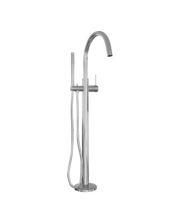 BRAUER Chrome Carving vrijstaande badmengkraan SET 01 met staaf handdouche en doucheslang chroom