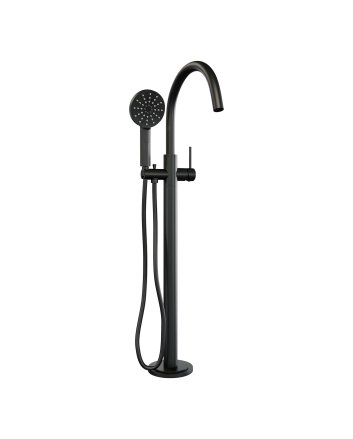 BRAUER Black Edition vrijstaande badmengkraan SET 02 met 3-standen handdouche en doucheslang mat zwart