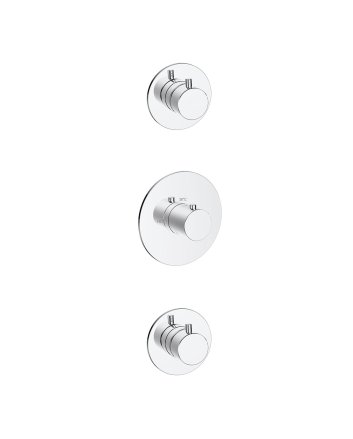 Wiesbaden Dreams afbouwdeel thermostatische douchekraan met 2 stopkranen chroom