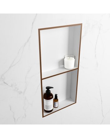 Mondiaz Easy Nis 59,5x29,5cm in solid surface kleur Rust | Talc. 2 vakken geschikt voor in- of opbouw