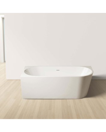 Hugo &amp; Müeller Vrijstaand hoekbad links (170x78 cm) met push up wit