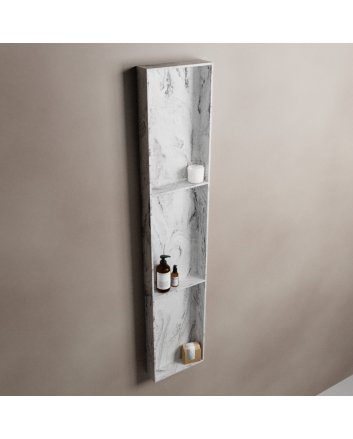Mondiaz Easy Nis 149,5x29,5cm in solid surface kleur Glace. 3 vakken  geschikt voor in- of opbouw