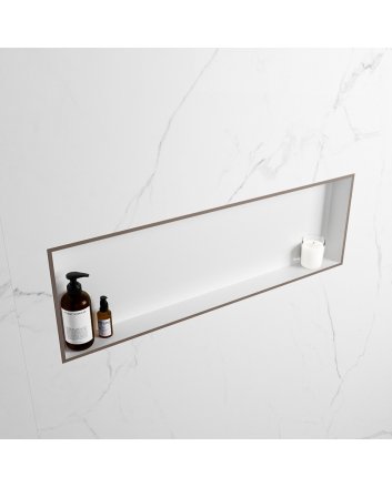 Mondiaz Easy Nis 89,5x29,5cm in solid surface kleur Smoke | Talc. 1 vak  geschikt voor in- of opbouw
