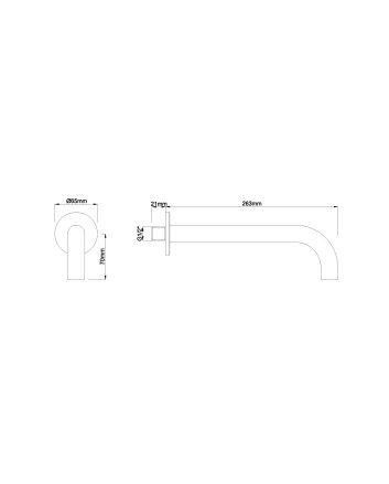inbouw-uitloop rond 25cm 1/2'' geborsteld messing