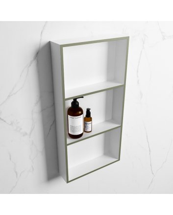 Mondiaz Easy Nis 59,5x29,5cm in solid surface kleur Army | Talc. 3 vakken  geschikt voor in- of opbouw