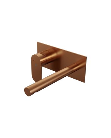 BRAUER Copper Edition inbouw wastafelmengkraan met rechte uitloop en afdekplaat model C2 koper geborsteld PVD