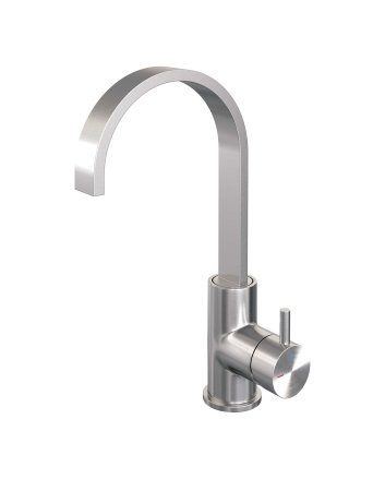 BRAUER Brushed Edition hoge opbouw wastafelmengkraan met draaibare platte uitloop model B RVS geborsteld PVD