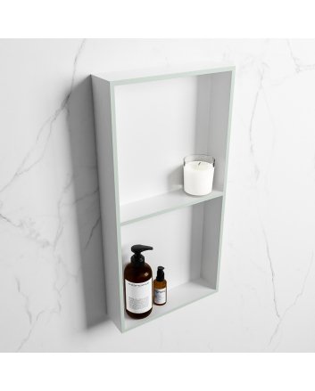 Mondiaz Easy Nis 59,5x29,5cm in solid surface kleur Greey | Talc. 2 vakken geschikt voor in- of opbouw