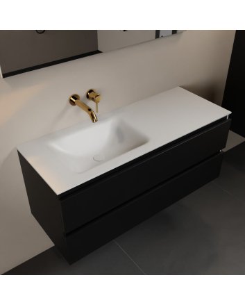 Mondiaz Aivy 120cm badmeubel Urban, wastafel Talc solid surface links zonder kraangat