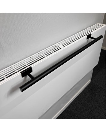 BSXL handdoekenrek 400 mm voor radiatoren boven-bevestiging zwart