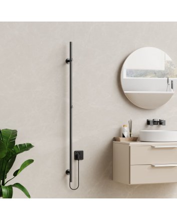 150cm Sticky - 120W Dryheating - Gunmetal - Elektrische Staafhandoekradiator Enkel